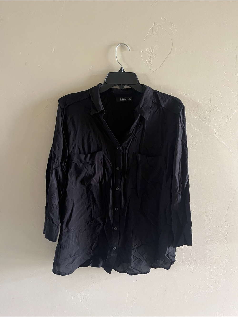 a.n.a Relaxed Black Lightweight Shirt Jacket
